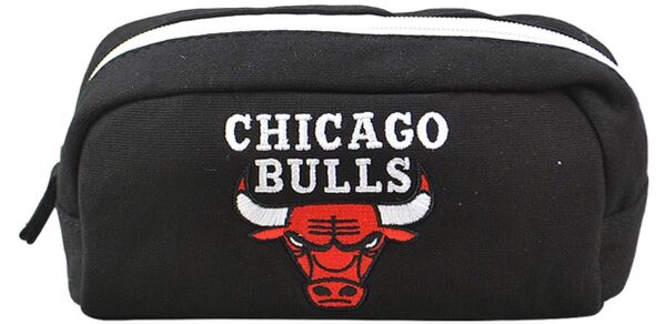 新品 NBA バスケットボール シカゴ ブルズ ペンケース ペンポーチ 筆箱 ポーチ ブラック ジャージ生地 小物入れ