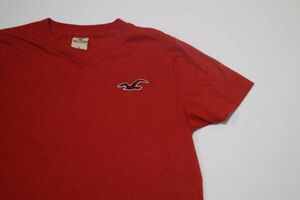 【古着レア美品HOLLISTERSURFCaliforniaワンポイントロゴTシャツ赤S】ホリスターサーフカリフォルニアアメカジカジュアル格安スタート