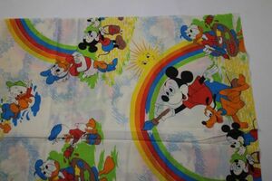 【USEDレアDISNEYミッキーミニーキャラクターベッドシーツ】ディズニーMickeyMinnieドナルドダックグーフィーvintageビンテージ