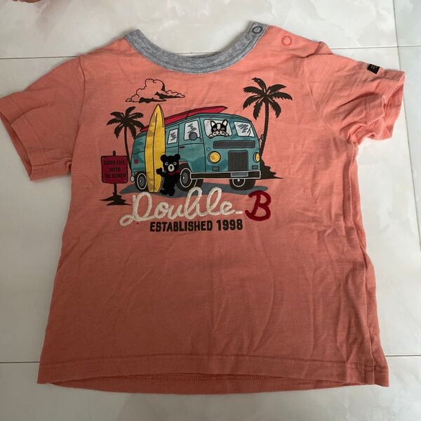 ミキハウス ダブルビー DOUBLE.B Tシャツ 半袖 90 オレンジ
