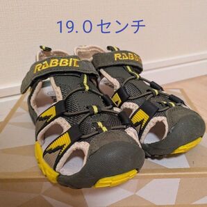 19.0センチ RABBIT キッズサンダル