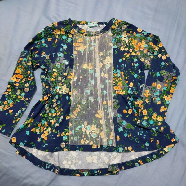 HAKKAKIDS ハッカキッズ 120cm 長袖トップス 花柄 レース カットソー キッズ 女の子