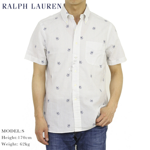 新品 アウトレット 588 Sサイズ メンズ 半袖 シャツ polo ralph lauren ポロ ラルフ ローレン ストライプ プリント