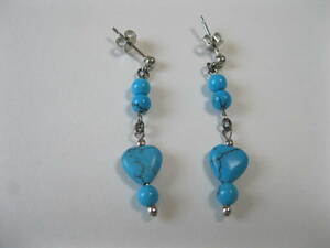 # hand made earrings turquoise manner ear origin . joting . pretty. handmade accessory / same packing shipping OK!