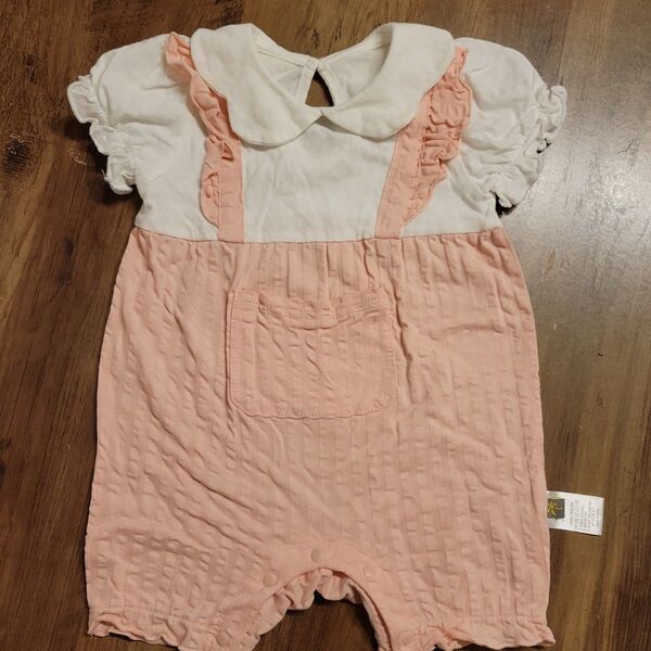 SHEIN ベビー服 女の子ピンク ★ 切り替え ロンパース 80サイズ