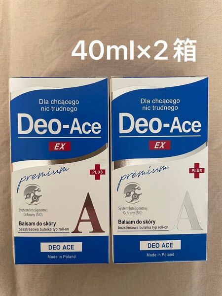デオエースEXプラス 40ml × 2個セット ロールオン 無香料