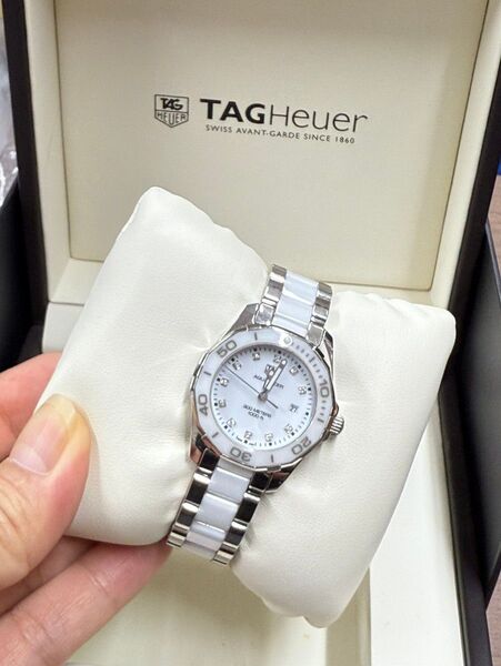 美品 TAG HEUER タグホイヤー アクアレーサー レディ スティール&セラミック 10P