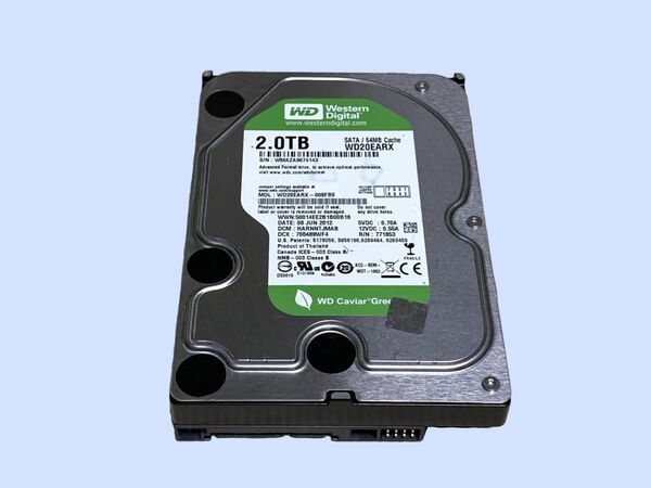 M7626 Western Digital WD20EARX Green 2TB 3.5インチ SATA 使用 9630時間