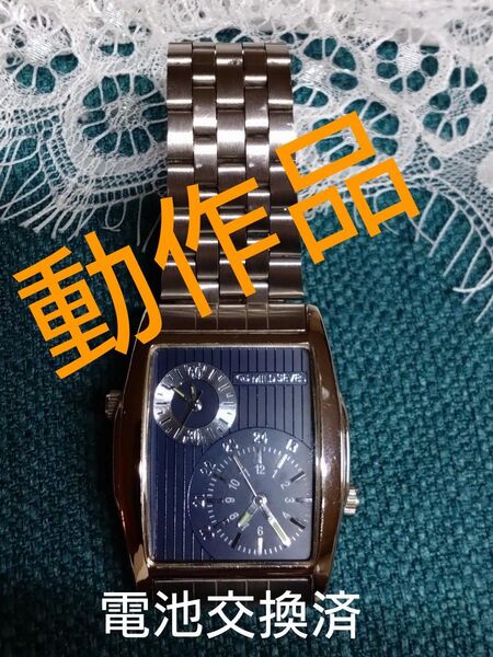 ダブルフェイス 2カ国時刻設定 非売品 限定 腕時計 MILD SEVEN レア 廃盤 ワールドタイム 稼働 クオーツ 動作品