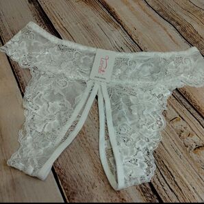 【大人気】979 5L 白 レースショーツ セクシーランジェリー オープンクロッチ 大きいサイズ
