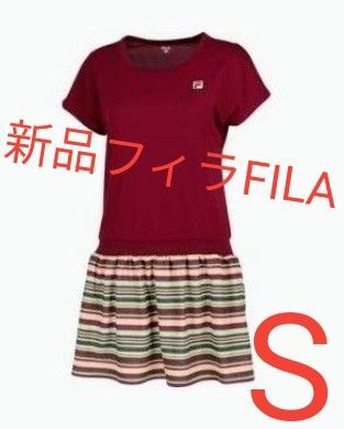 S ワイン 完売 フィラFILAふぃら ワンピース VL2695-14 ボーダー