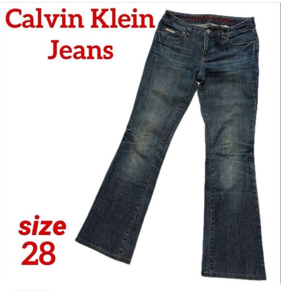 Calvin Klein Jeans カルバンクラインデニム インディゴブルー size28 ブーツカット オンワード樫山