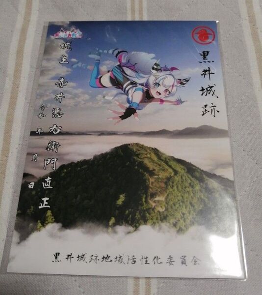 限定 御城印 黒井城 あいさきちぃコラボ 兵庫県丹波 山城
