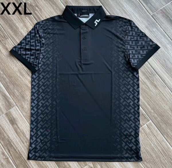 新品 J.LINDEBERG ゴルフ 半袖ポロシャツ メンズ ブラック XXL