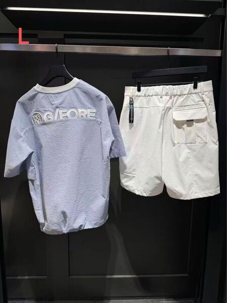 G/FORE ジーフォア ゴルフ メンズ シャツ 半袖 トップス カットソー Lブルー