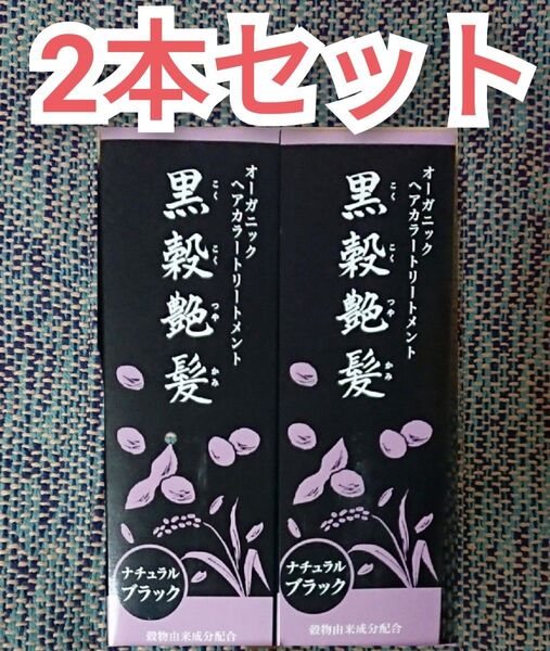 【2個】黒穀艶髪 ヘアカラートリートメント ナチュラルブラック 2本 白髪染め 染毛料 オーガニック 黒 自然に染まる
