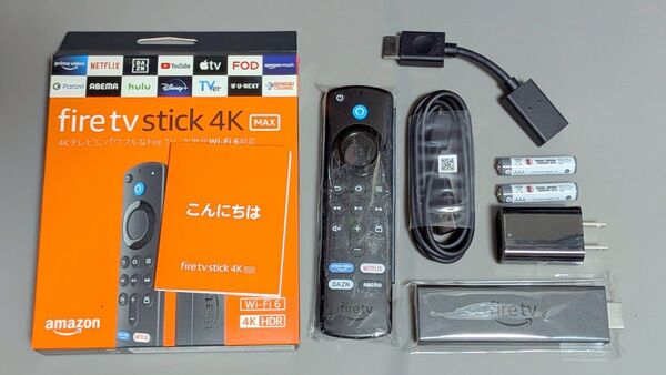中古 Fire TV Stick 4K Max Alexa対応音声認識リモコン 第3世代 付属 ストリーミングメディアプレーヤー