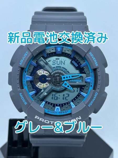 新品電池交換済 CASIO G-SHOCK GA-110-TS カシオ ジーショック グレーブルー 訳あり ゆうパケットプラス発送