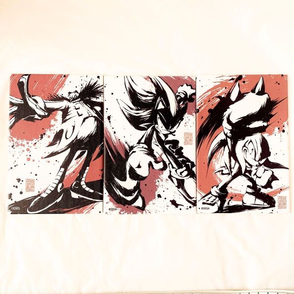 シャドウ ナックルズ Drエッグマン 墨絵 アート 超音速針鼠 キャンバスアート ソニックザヘッジホッグ 東京ゲームショウ2019