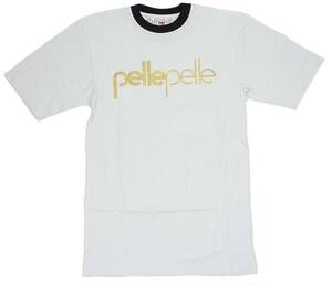 PellePelle ペレペレ プリント 半袖Tシャツ（ホワイト/ゴールド）(XL) [並行輸入品]