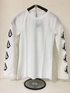 VOLCOM GIRL'S ボルコム O0312001WHT レディース Mサイズ 12号 長袖ラッシュガード ライクラ Lycra ホワイト ヴォルコム 新品即決 送料無料