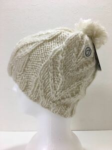 VOLCOM GIRL'S ボルコム K5851900BNE② レディース ビーニー LeafBeanie ニット帽 ポンポン付き 白色 帽子 ヴォルコム 新品 即決 送料無料