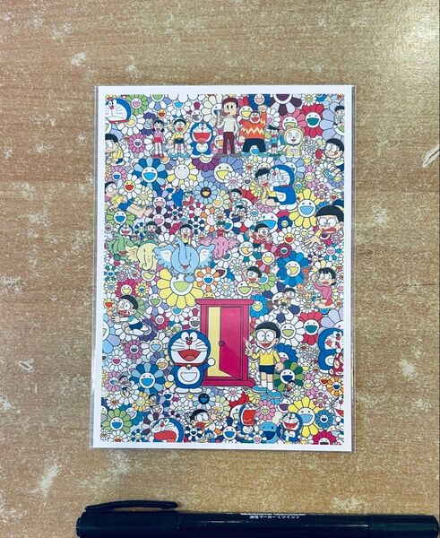 ドラえもん展 村上隆 ポストカード あんなこといいな 村上 隆 どこでもドア できたらいいな のび太 フラワー