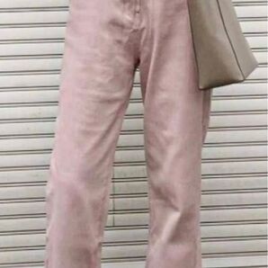 ⑤神デニム ストレートデニム デニムパンツ ピンクベージュ 可愛い オシャレ M