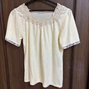 axes femme トップス襟袖口レースL J7