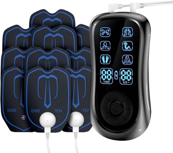 EMS リラクゼーション器 全身筋肉刺激 6モード 19階段強度 A/Bデュアルチャネル仕様 Type-C充電 超軽量