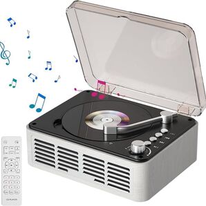 CDプレーヤー Bluetooth5.0 レトロ ステレオスピーカー ラジカセ USB/FM/AUX A-Bリピート リモコン