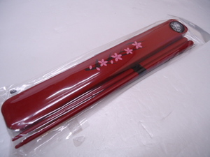 [KCM]nci-105* new goods *a over chopsticks * chopsticks box set [ Sakura ] 21cm red 