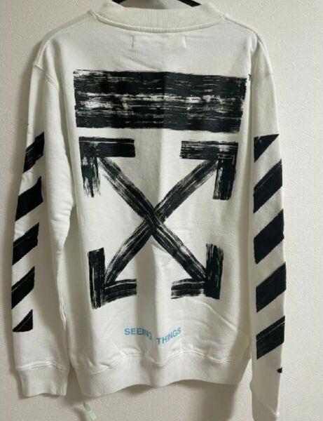 17AW offwhite off-white オフホワイト スウェット トレーナー トップス アローロゴ オーバーサイズ 白
