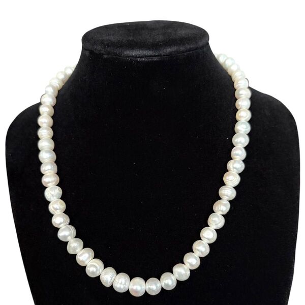 本真珠 バロックパール セミラウンド ネックレス シルバー SV金具 925 アクセサリー レディース SILVER刻印あり