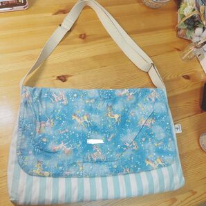 【ユニコーン柄 キルティング習い事バッグ】手作りショルダー 42×26×2cm