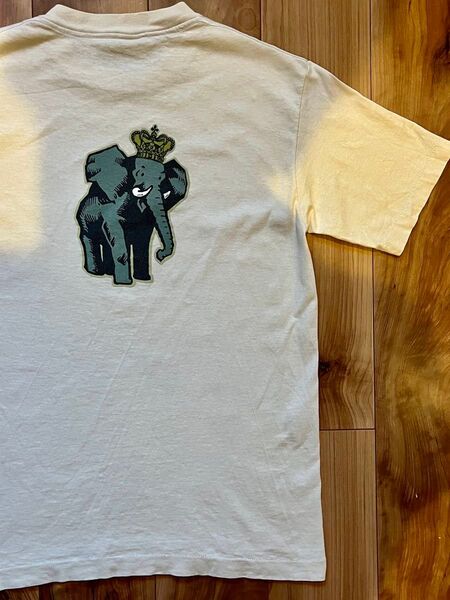 Old stussy vintage tシャツ 80s オールド ステューシー Tシャツ 王冠 ゾウ プリント ベージュ系