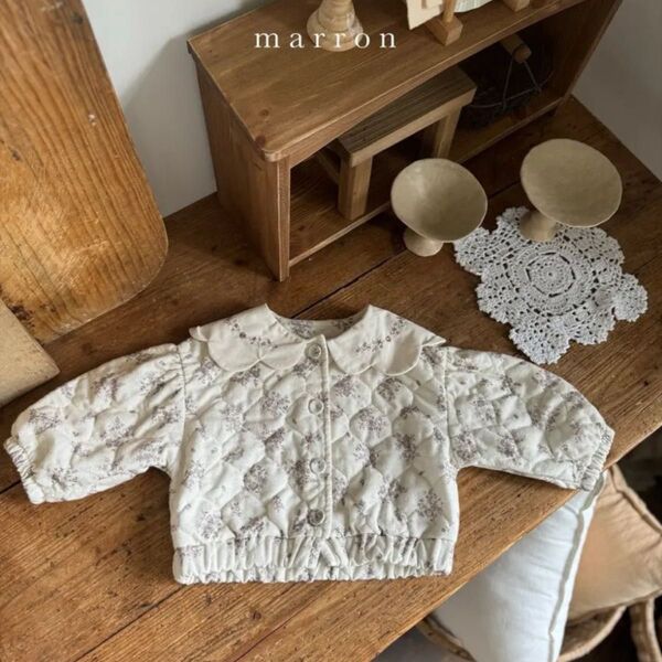 marron アウター ジャケット 秋服 春服 ベビー服 花柄 長袖 水通しのみ