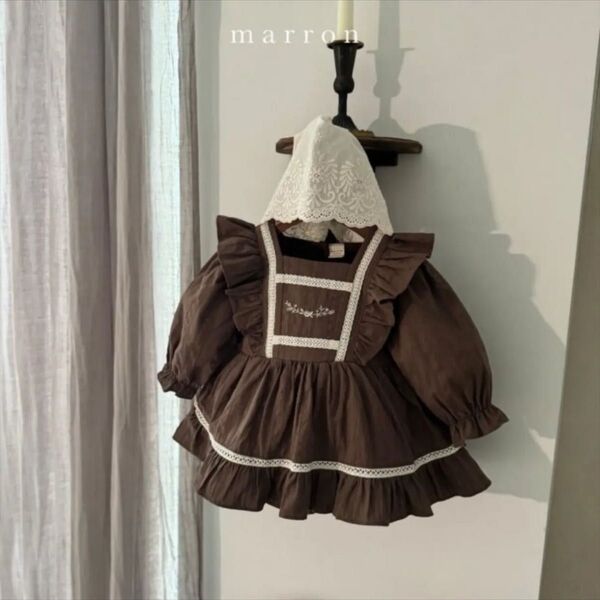 marron ロンパース ブラウン 12m ベビー服 秋服