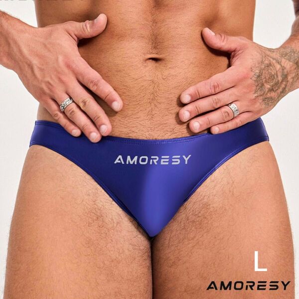 AMORESY Oceanus メンズ 極薄 ビキニ 競パン ブリーフ サポーター ローライズ 水着 下着 インナー Vパンツ