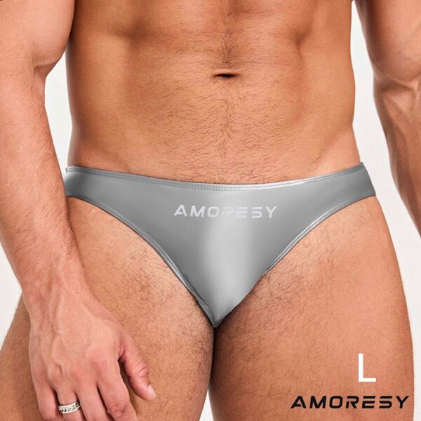 AMORESY Oceanus メンズ 極薄 ビキニ 競パン ブリーフ サポーター ローライズ 水着 下着 インナー Vパンツ