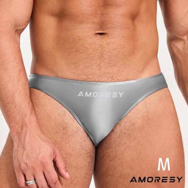 AMORESY Oceanus メンズ 極薄 ビキニ 競パン ブリーフ サポーター ローライズ 水着 下着 インナー Vパンツ