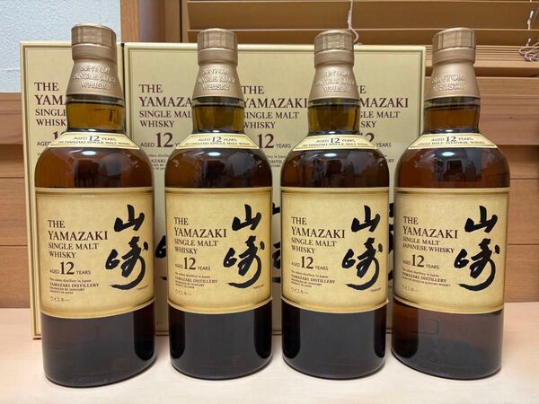 サントリー シングルモルト 山崎12年 700ml 4本セット 純正カートン入り 未開封品 状態良好