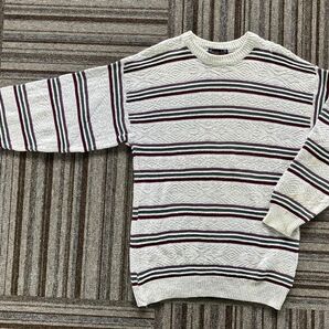 マルチボーダー柄 ニットセーター