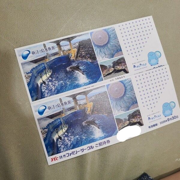 新江ノ島水族館 ご招待券 2枚セット 2025年9月30日まで