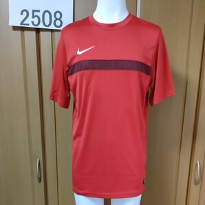 ナイキ・サッカー半袖TシャツM レッド 贅沢3種生地使用/メッシュ切替 高機能素材DRI-FIT FOOTBALL NIKE