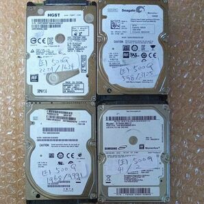 HDD 500GB sata 正常4点セット HGST/Seagate/Samsung