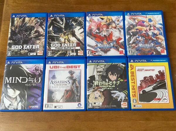 PS Vita ソフト 8本セット ゴッドイーター ブレイブルー アサシンクリード マインドゼロ 終わりのセラフ 他