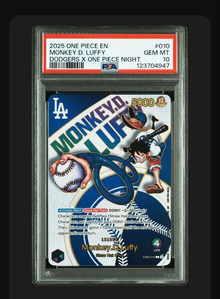 PSA10 ワンピース ドジャースルフィ 限定プロモ PSA10
