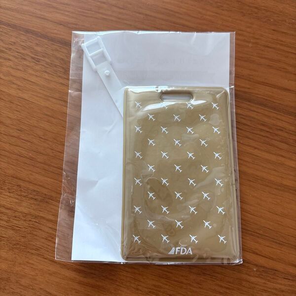 FDA ラゲージタグ ゴールド 飛行機柄 バッグタグ