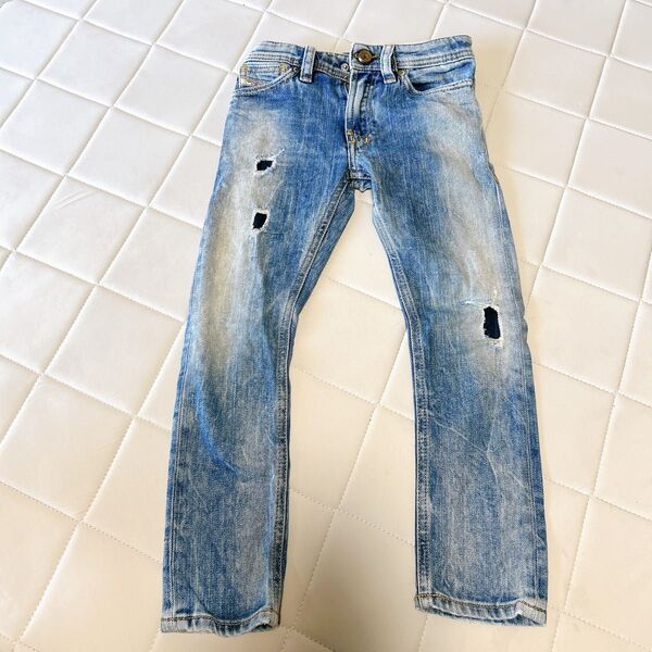 DIESEL キッズ デニムパンツ ダメージ加工 ブルー